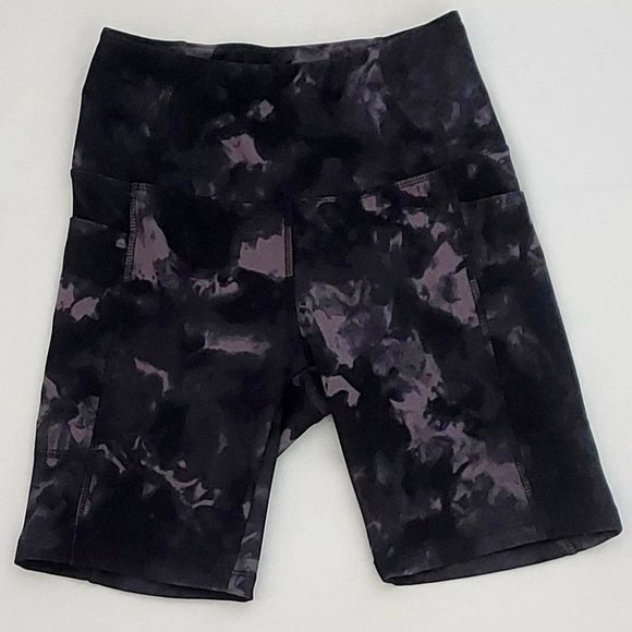 Danskin Women's Black Gray Camo Print Workout/Bike Shorts 7" Inches Size XS - Picture 1 of 6